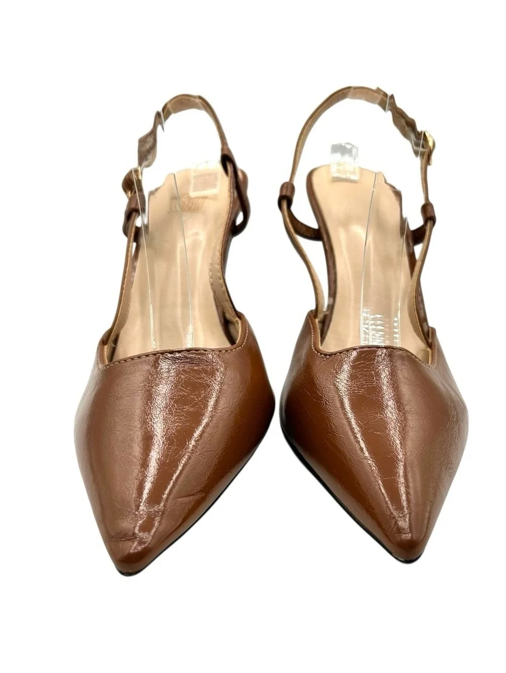 Women's Browm Pointed Toe Slingback Heels Size 9.5